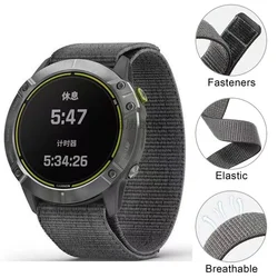 Ремешок нейлоновый на липучке для Garmin Enduro Watch Band Fenix 6 6X Pro 3 5X Plus MK2i Forerunner 945, 20 мм 22 мм 26 мм