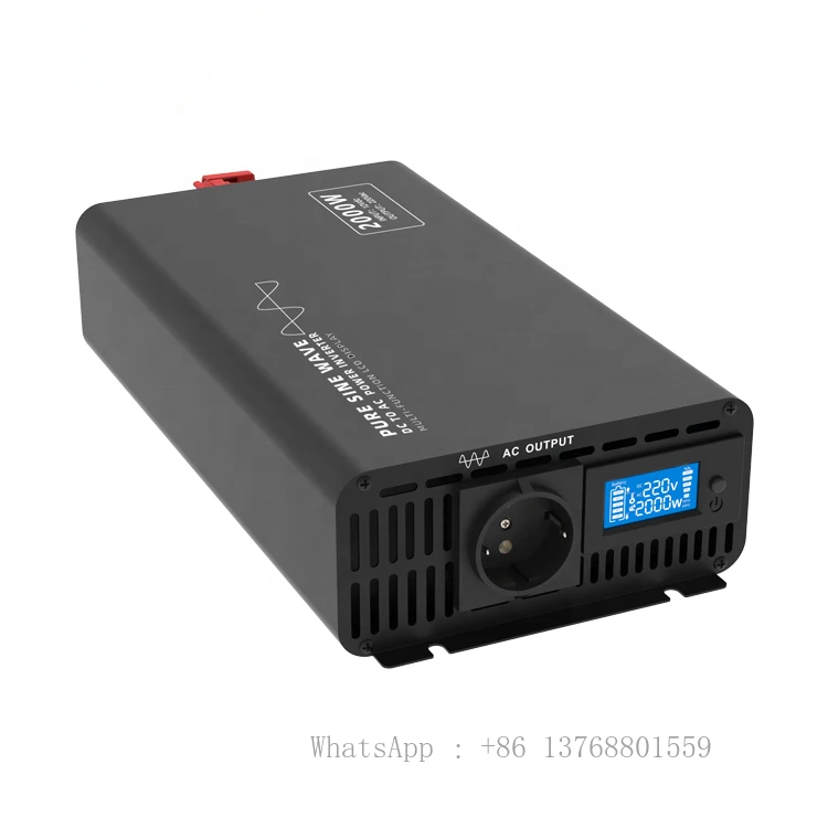 DC TO AC Smart Inverter For Home/Car Appliances 12V 24V 48V DC To 110V 120V 50/60HZ Pure Sine Wave Power Inverter 2000W