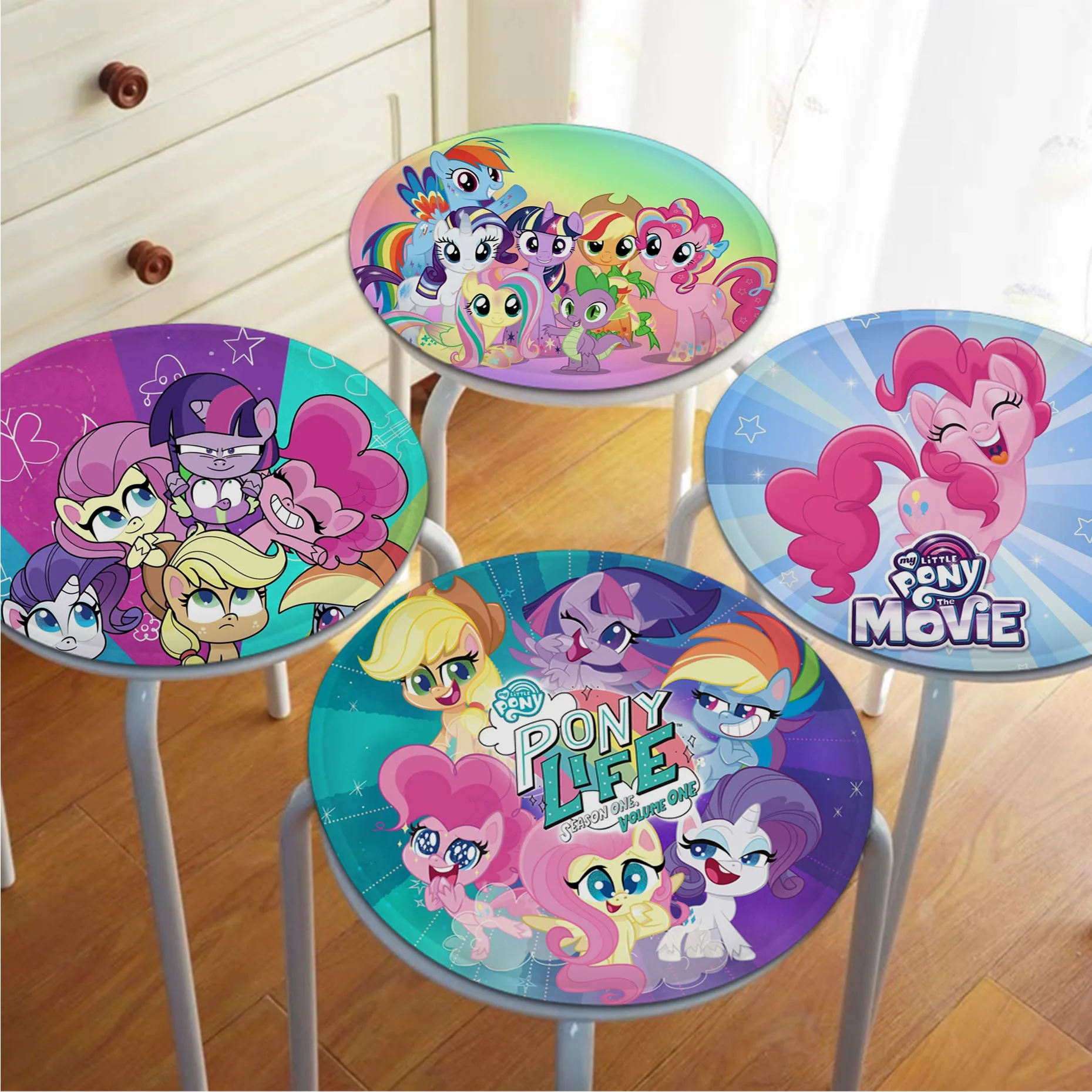 Cartoon My L-Little P-Ponys Modern Minimalist Style Plush Cushion Home Back Cushion Soft Comfortable 50x50cm Chair Mat Pad