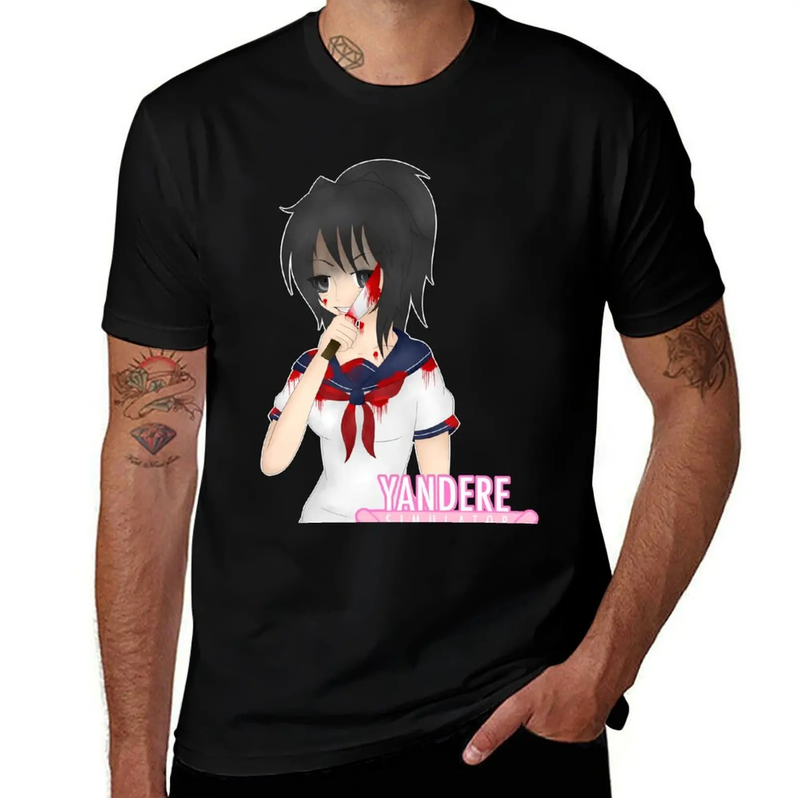 Yandere Simulator: Yandere Chan 2 T-Shirt Work Outdoor Short Sleeve Tee