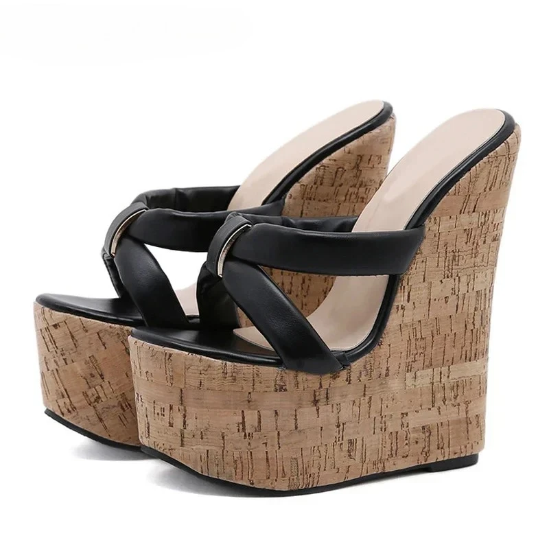 

Aneikeh Summer Wedges Platform Heels Fashion Brand Peep Toe Women Slippers Sandals Ladies Leisure Shoes