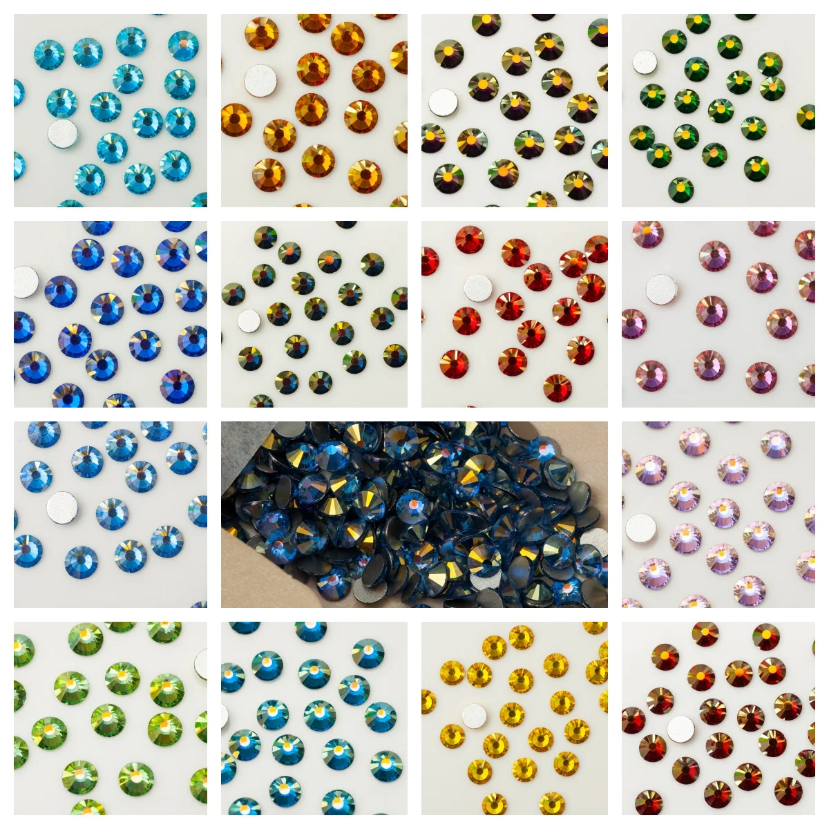 YANRUO 2058 Color AB Rhinestones Cold Fixation Non HotFix Crystal Glass Rhinestone Fabric Apparel Stones For Dresses Clothes
