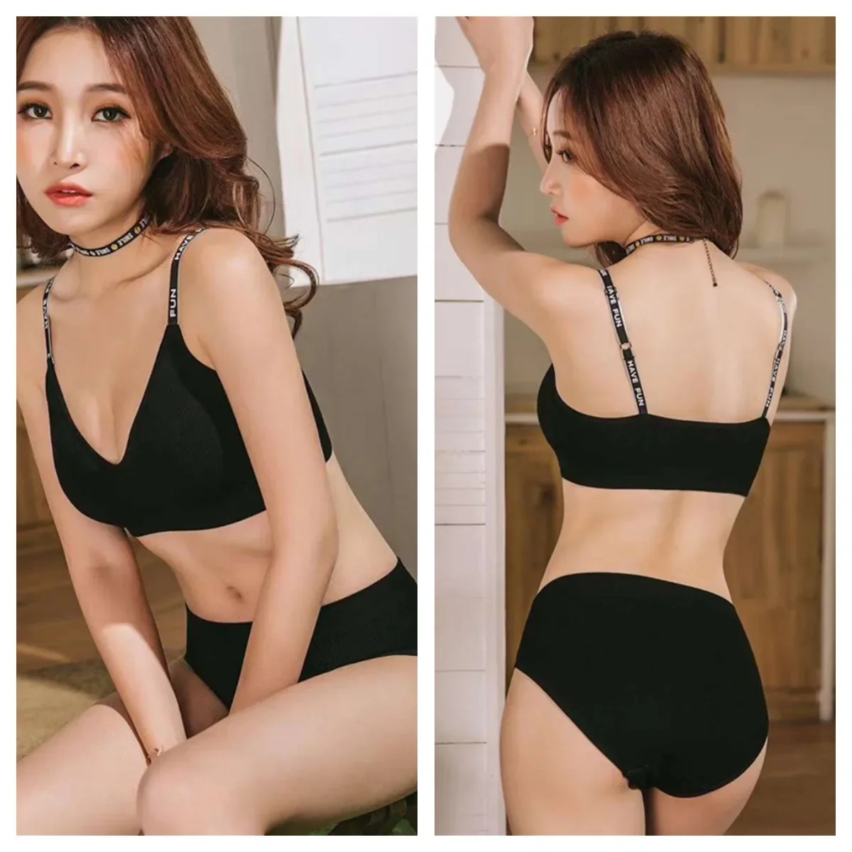 스포츠 여성 브래지어 팬티 세트 원활한 브래지어 탑 세트 편지 활성 착용 브래지어 여성 섹시한 란제리 세트 피트니스 자르기 탑 속옷