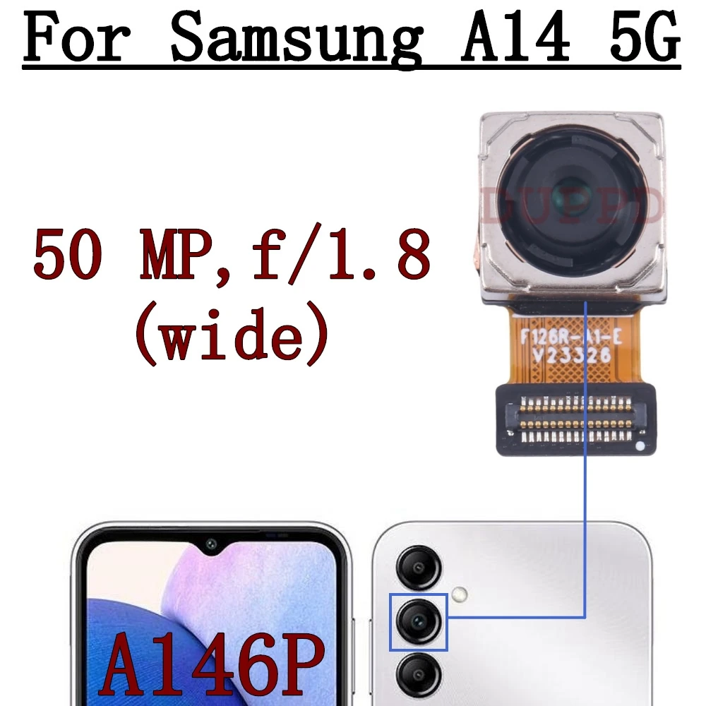 

Передняя задняя камера для Samsung Galaxy A14 5G SM-A146P, вид сзади, широкий макровенный задний модуль основной камеры, запасные части
