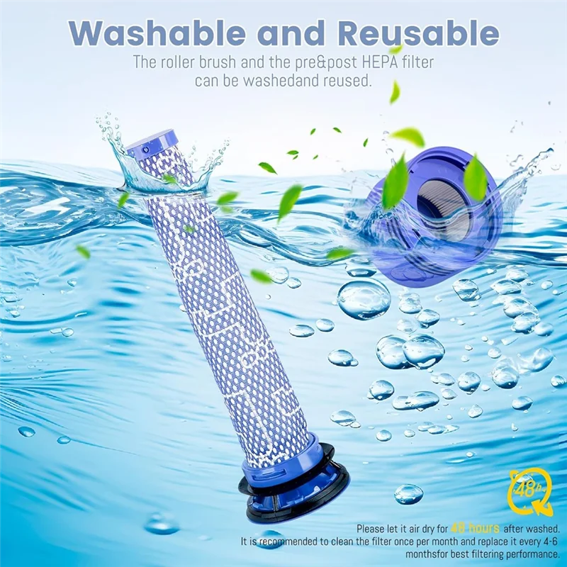 Baao-capa traseira do motor + conjunto de filtro hepa pré e pós para dyson v6 dc58 dc59 dc62 dc72 dc74 peças de aspirador de pó