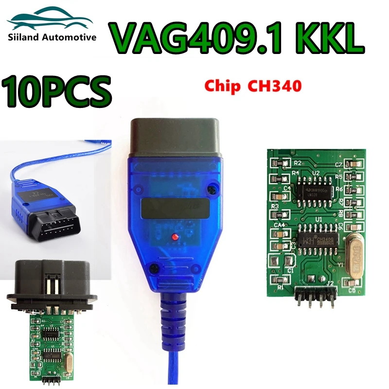 

10 PCS/Lot VAG409 KKL Scanner Car Scan Tool With CH340 Chip ForAudi VW ForSEAT for VAG 409 KKL USB Interface OBD2 Diagnostic 409