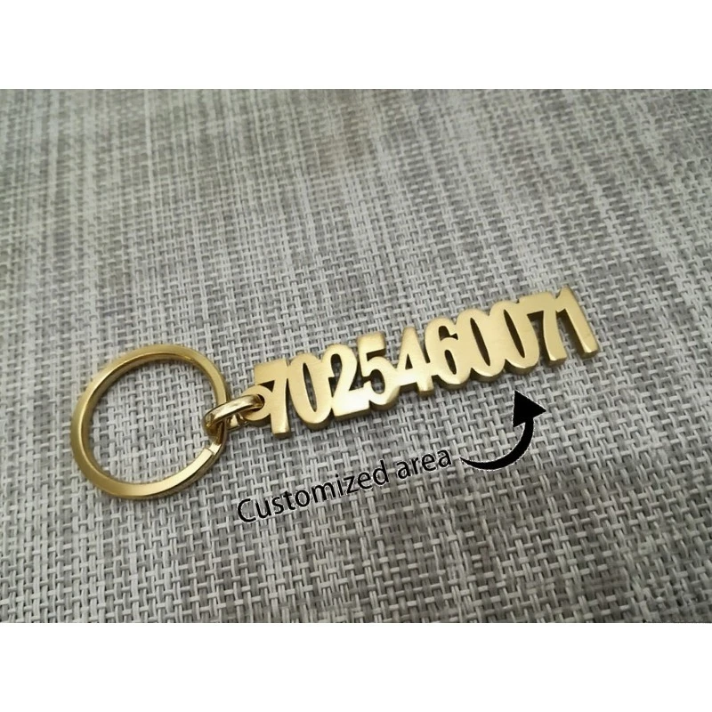 Personalized Digital Phone Number Keychain