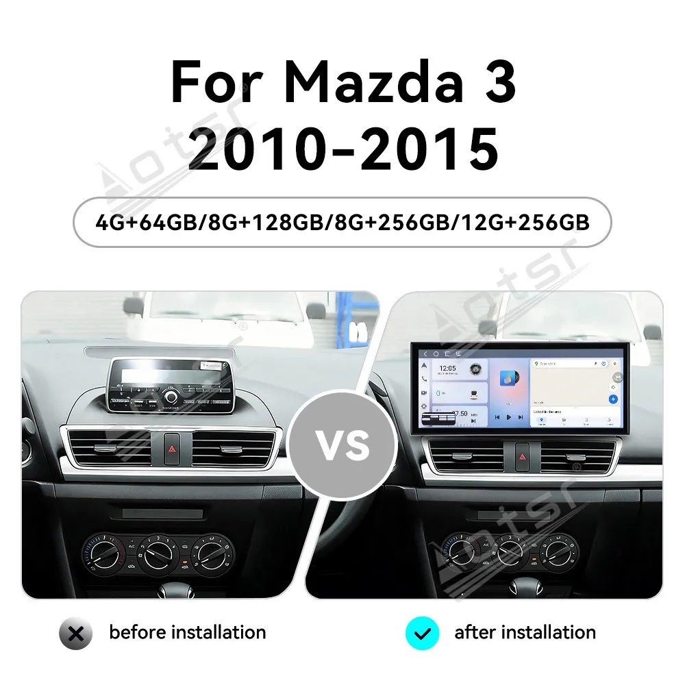 Large Screen Android 15 System Upgraded 15.8 Inch Full HD Car Radio Accurate GPS Navi DSP Stereo Head Unit For Mazda 3 2010-2015