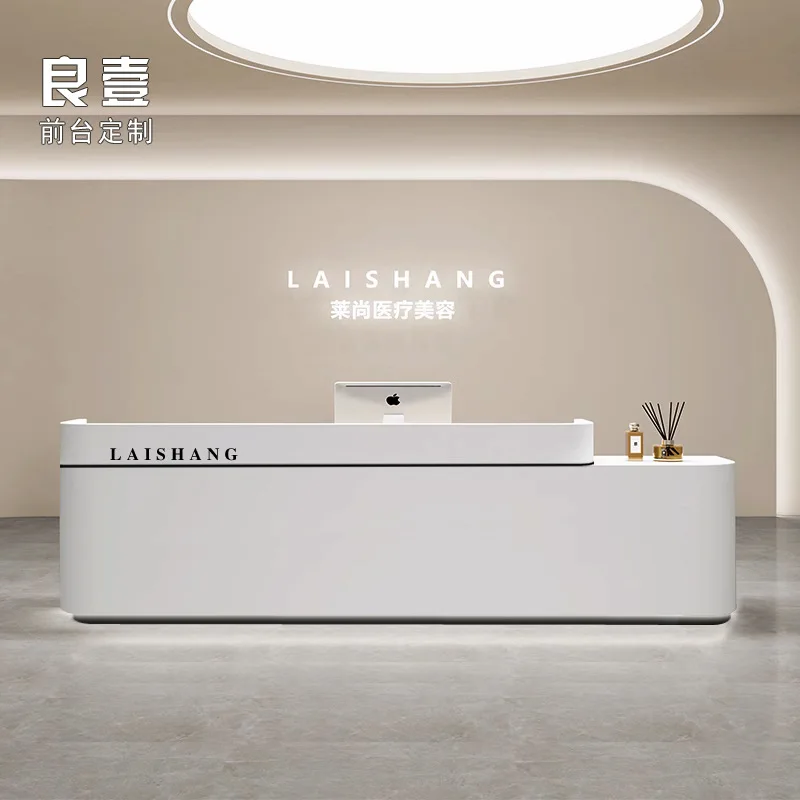 Simple beauty salon front desk reception medical beauty dental clinic information desk clothing barber shop bar paint