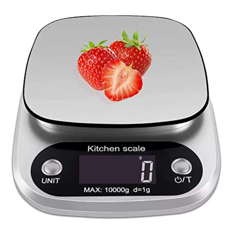 Food Scale 22lb Weight Grams Digital Kitchen Scales and Ounces for Cooking Baking Stainless Steel Black