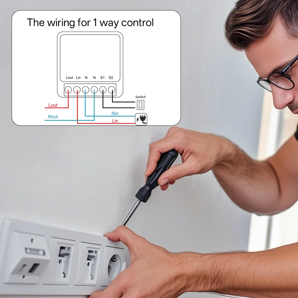 16A WiFi Smart Mini Switch No Wiring RF433 Remote, Timer Schedule 2 Way Control, Alexa Google Tuya APP for Smart Home Automation image 5