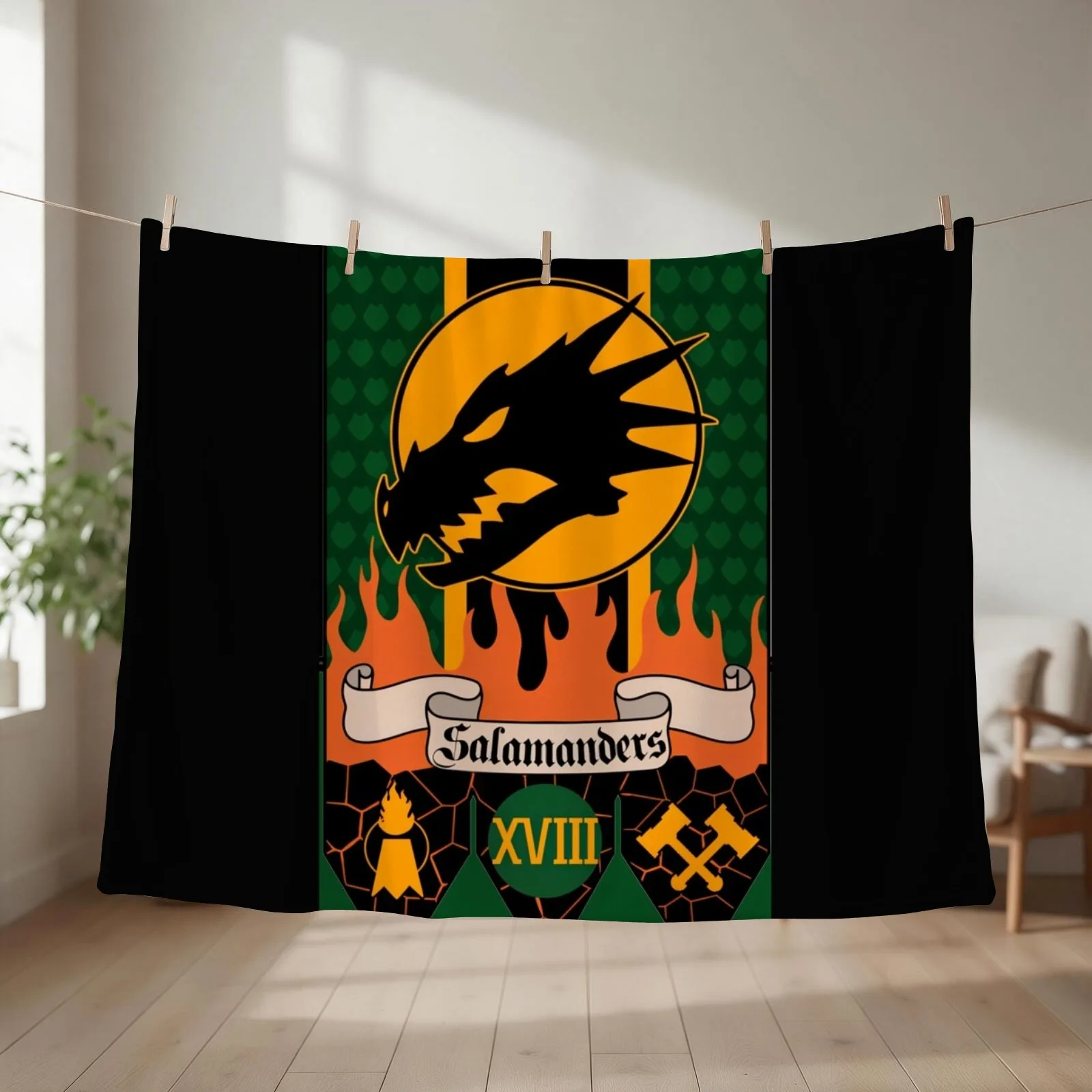 Salamanders Banner Throw Blanket couch cozy soft plush fuzzy picnic outdoor blanket