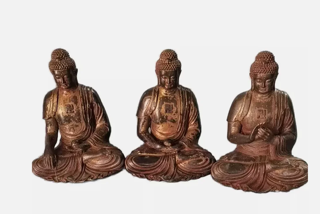 Old Western Trinity Amitabha boddhisattva Mahasthamaprapt India Mitukpa Buddha