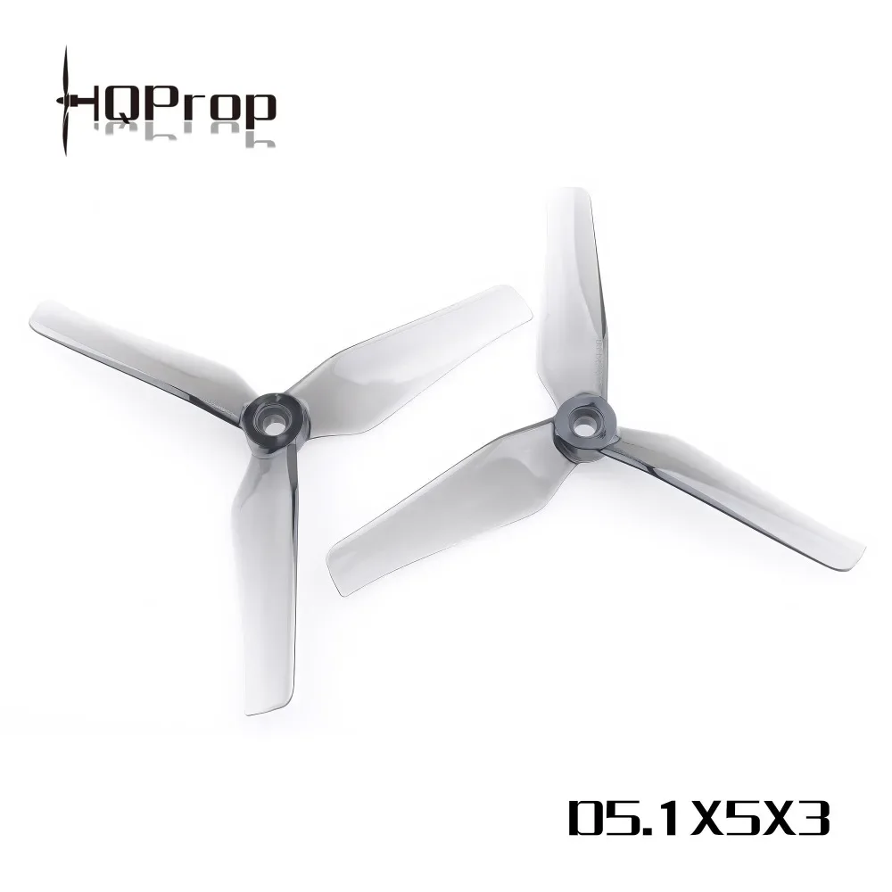 HQProp D5.1X5X3 Grey 3-Blades 5.1Inch PC Props 5mm Shaft for FPV Freestyle Long Range DIY For FPV Drone Accessories