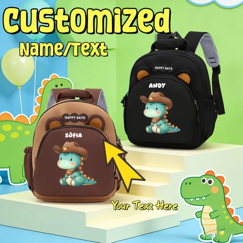 

Настраиваемый рюкзак с динозаврами для школы, большой вместимости, подходит для мальчиков и девочек, для ежедневного использования в школе.