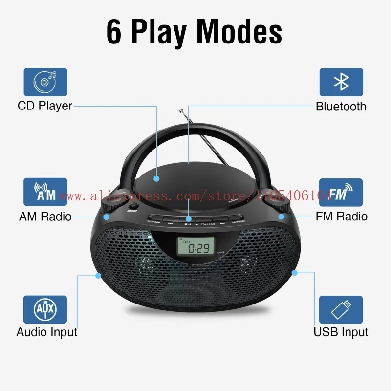 CD player stereo Bluetooth music player FM radio Tablet Accessories Parts Computer  Office