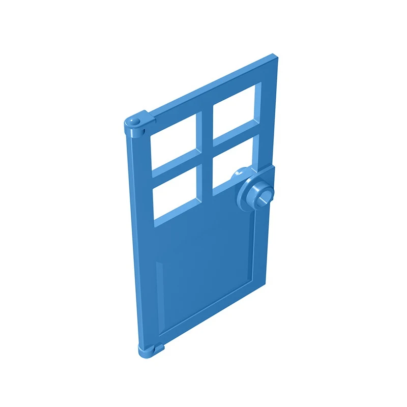 MOC PARTS GDS-876 Door 1 x 4 x 6 with 4 Panes and Stud Handle compatible with lego 60623 Assembles Building Blocks Tech toys