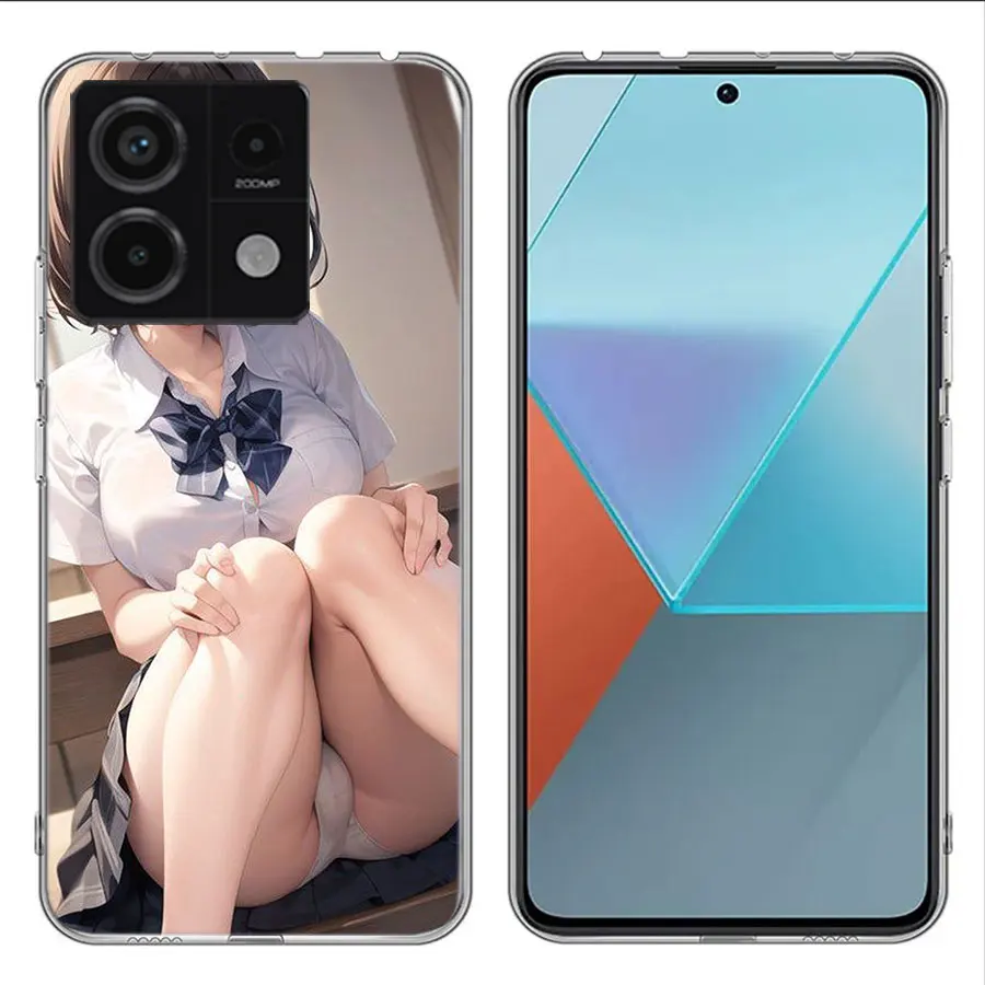 Hentai Sexy Waifu Anime Clear Phone Case For Xiaomi Redmi 12 12C 10 10A 10C 9 9A 9C 9T Note 14 13 12 Pro + Plus 12S TPU Pattern