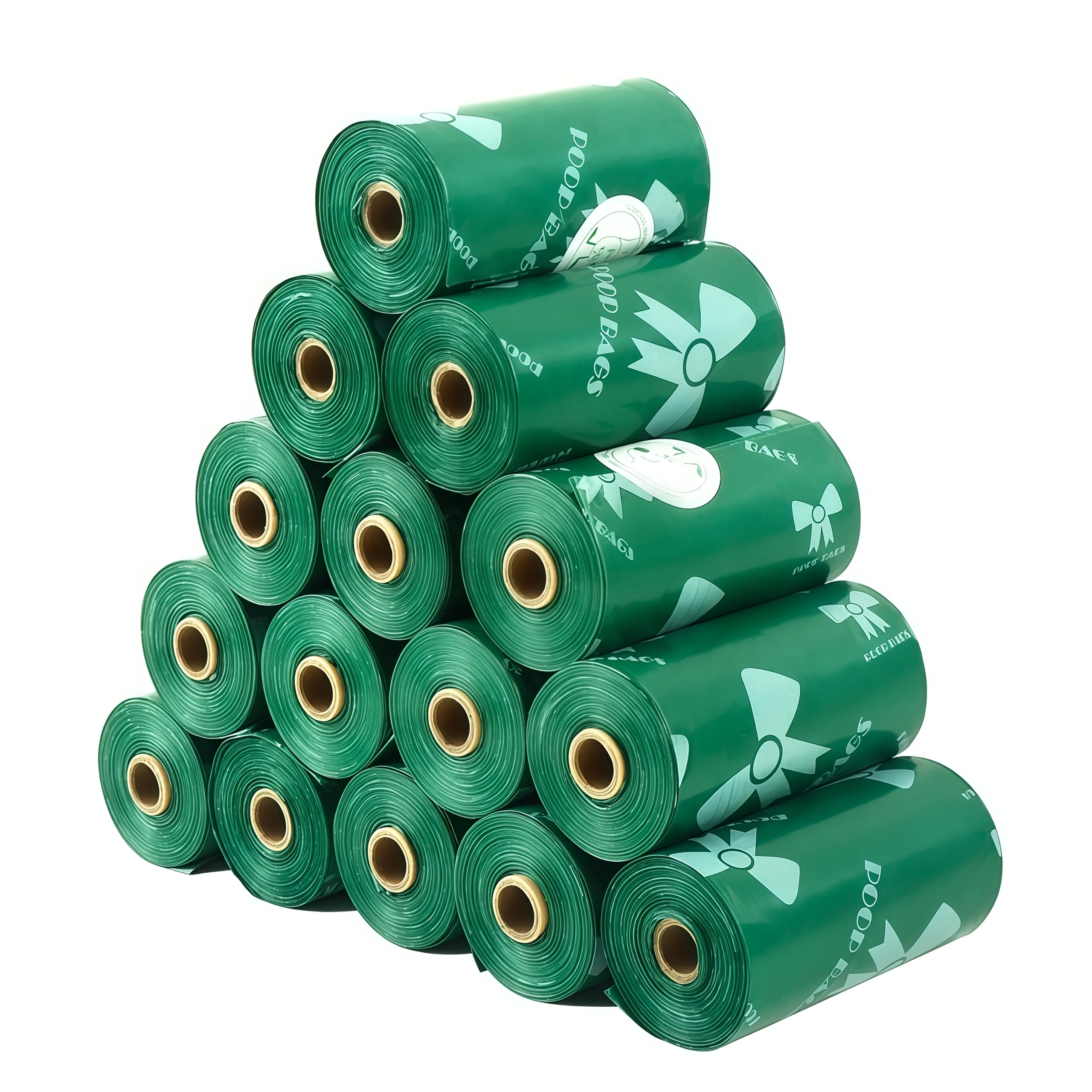 Bolsas para excrementos de perros verdes a prueba de fugas: lindos estampados de bolsas de basura para mascotas, material de polietileno, ideales para perros grandes, residuos para mascotas
