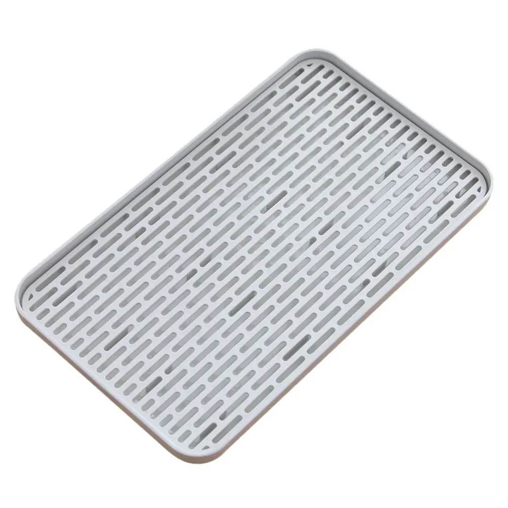 

1pc Large Rectangular Pp Draining Tray Double Layer Kitchen Drip Rack For Cup Tea Tableware Drying Drain Pad Home Dish Mat