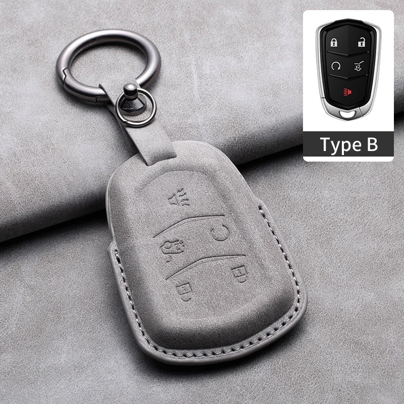 

Leather Car Remote Key Case Cover for Cadillac ATS CT6 CTS DTS XT5 Escalade ESV SRX STS XTS 2014 2015 2016 2017 2018