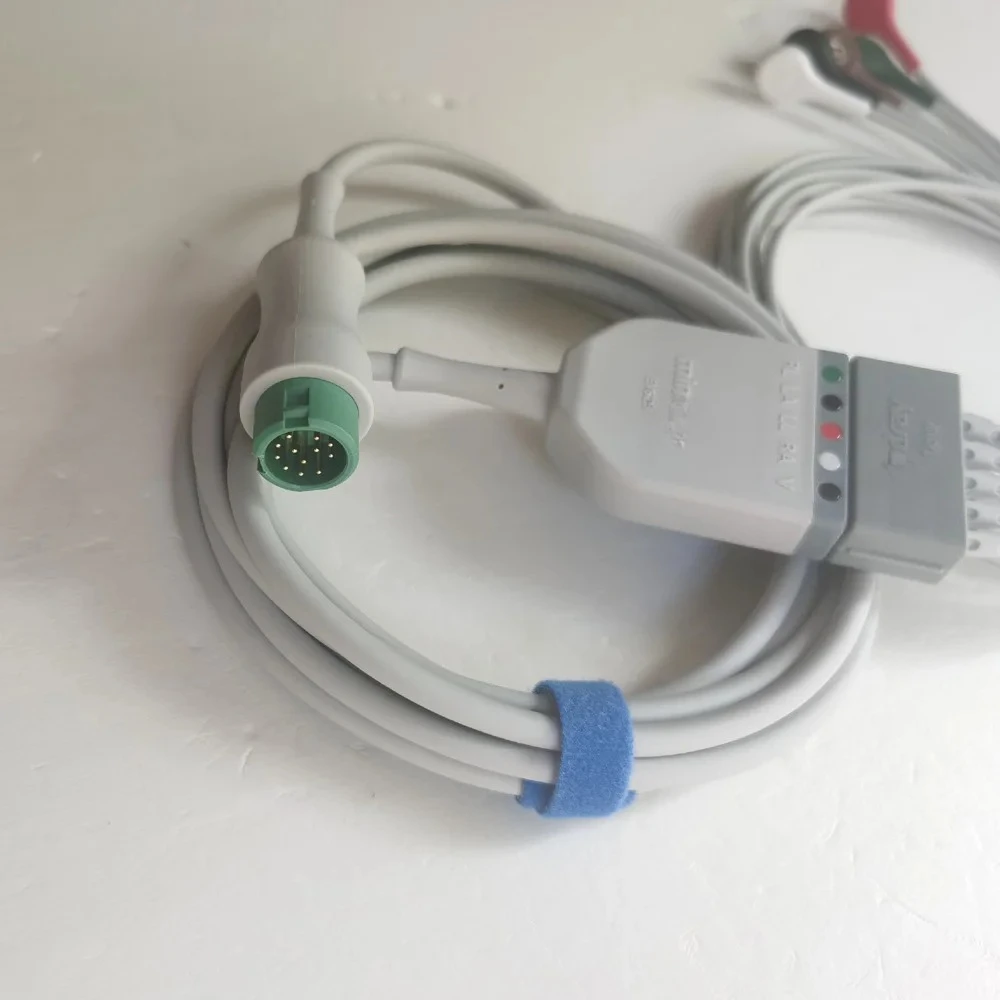 ECG Lead Wire EV6201EL6501B | 12-Pin Split 5-Lead Button Type for ECG Monitors