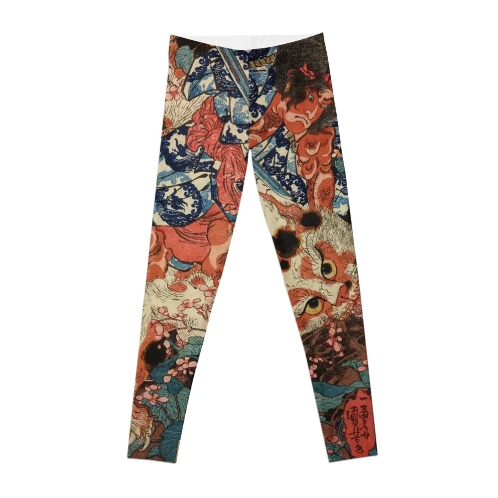 

Japanese Ukiyo-e Art Print Utagawa Kuniyoshi Leggings Female legging pants push up tights for Womens Leggings