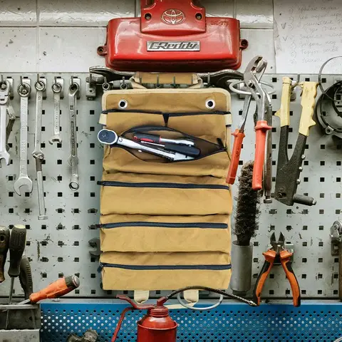 पेशेवर बहुउद्देश्यीय टूल बैग, हार्डवेयर, छोटे टूल, कार सहायता किट के लिए कई पॉकेट के साथ उच्च गुणवत्ता वाला कैनवास रोल ऑर्गनाइज़र 10 best sales कैनवास टूल बैग - №10