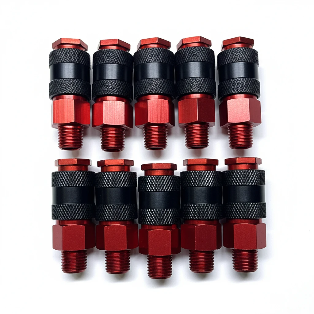 A27F-Luftschlauch 1/4" NPT Schnellkupplungs-Set Hochdruck-Aluminium-Pneumatik-Schnellverbinder Werkzeuge für Luftkompressor – Detail 5