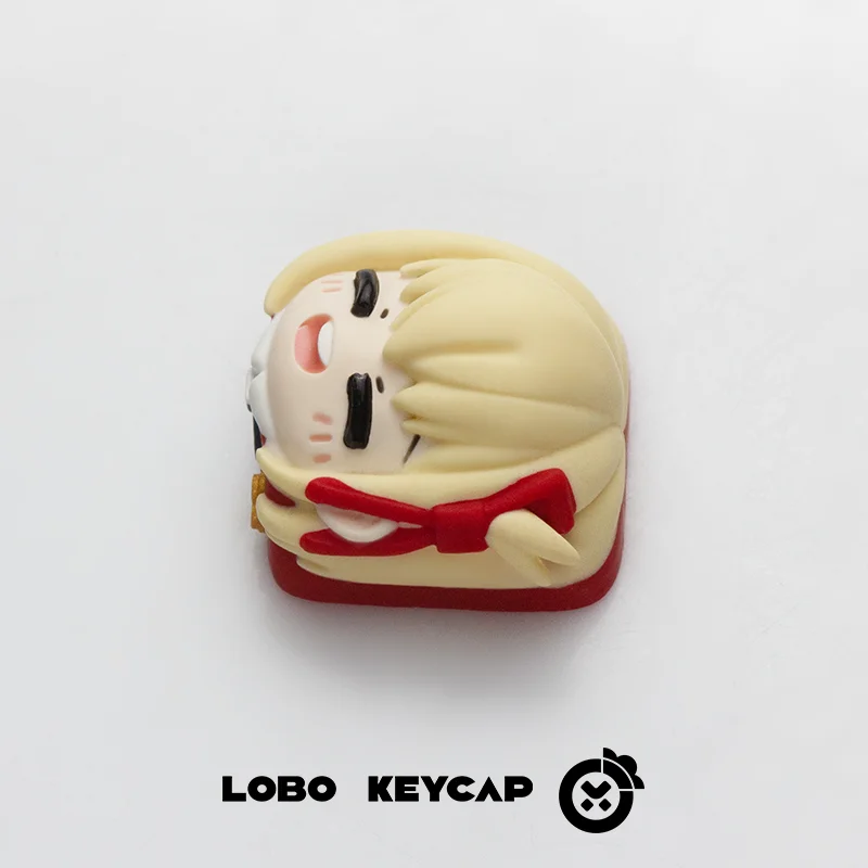 Lycoris Recoil Nishikigi Chisato Keycap Keyboard Mekanis Anime Gaming Cherry R4 Profil Kustom 3D Resin Cross Axis Keycaps