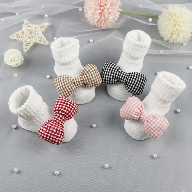 Baby Socks For Girl Boys Little Gentleman Bow Socks Anti Slip Soft Warm Winter Autumn Toddler Indoor Floor Socken For Kids