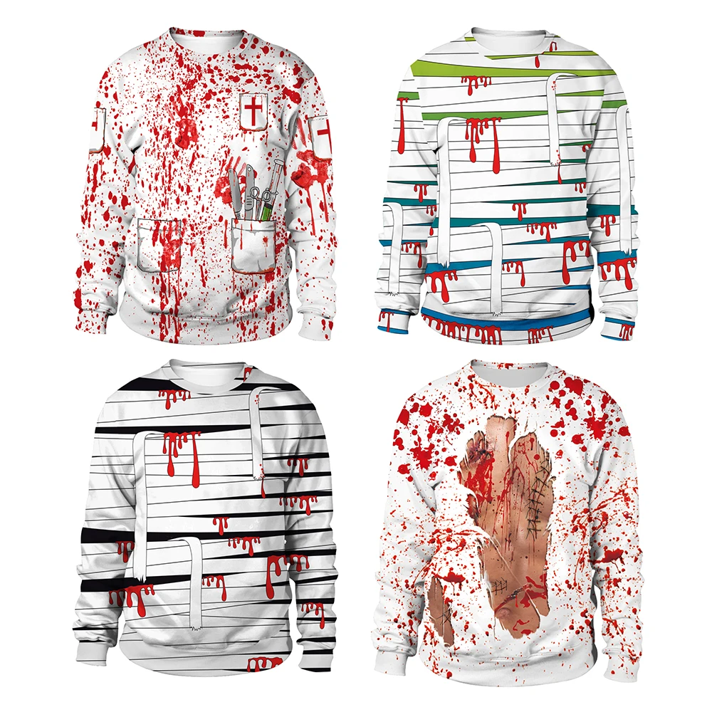 Zaw aland Halloween Sweatshirts für Männer Trainings anzug Blut 3d gedruckt Hoodie Männer Winter Pullover Kapuze Streetwear Frauen Kleidung