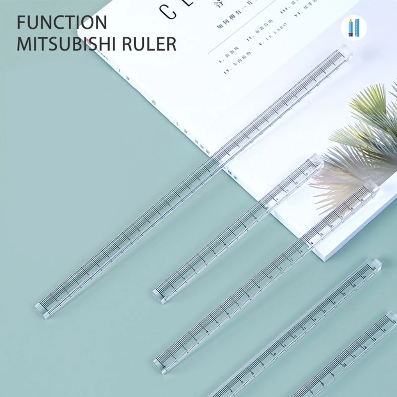 Clear Acrylic Straight Ruler 0-30cm Plastic Ruler for Students Math Drawing Tool for Engineers Math Geometry