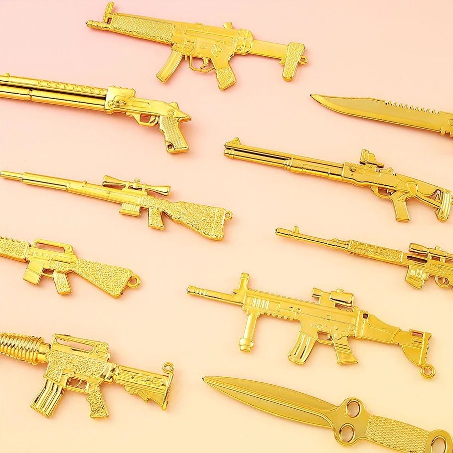 Miniature Plastic Electroplating Model Building Block AccessoriesSniper Rifle Decorative Ornament Creative Decorations