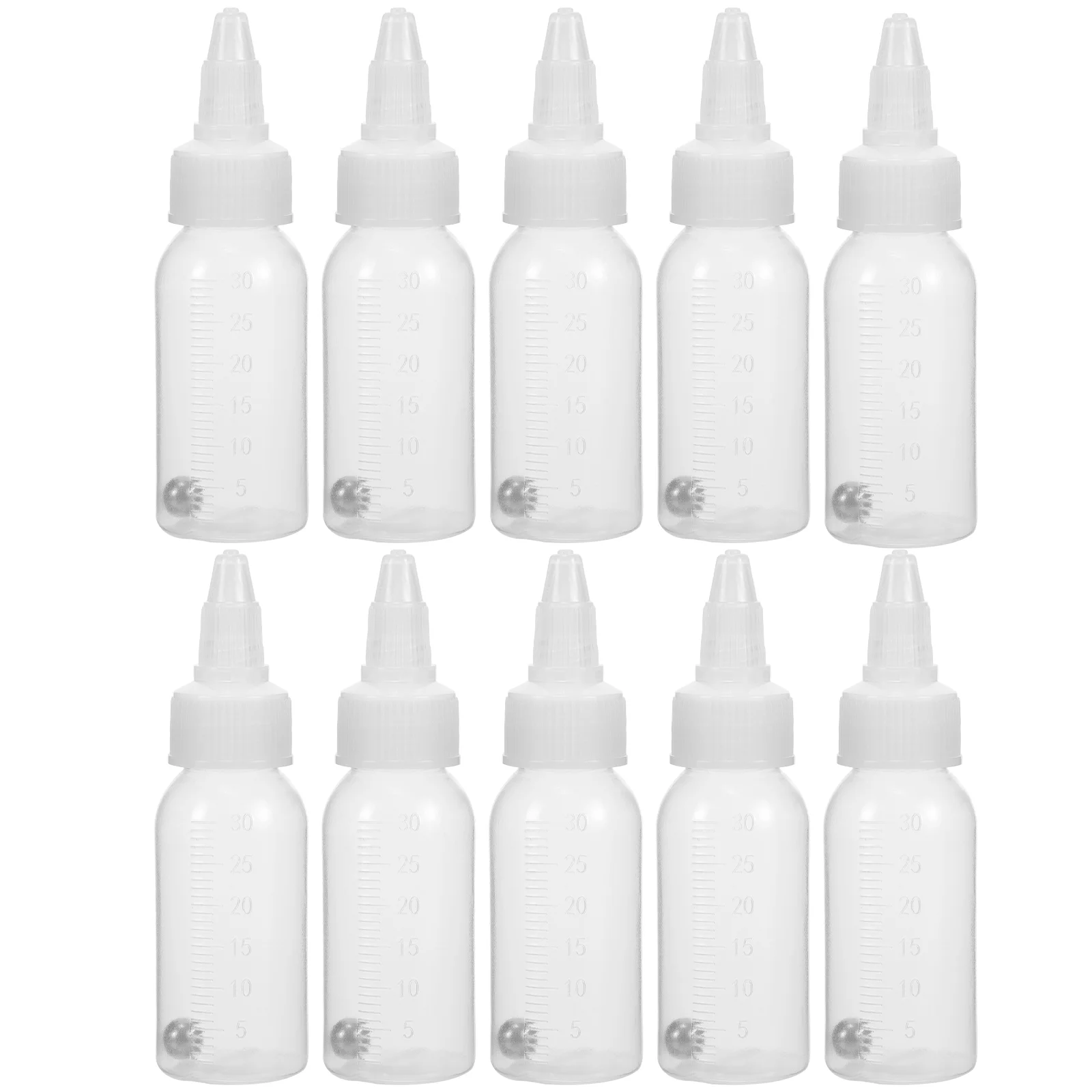 10 Pcs Paint Dispensing Bottles Empty Portion Model Plastic Storage Airbrush Dispenser Liquid