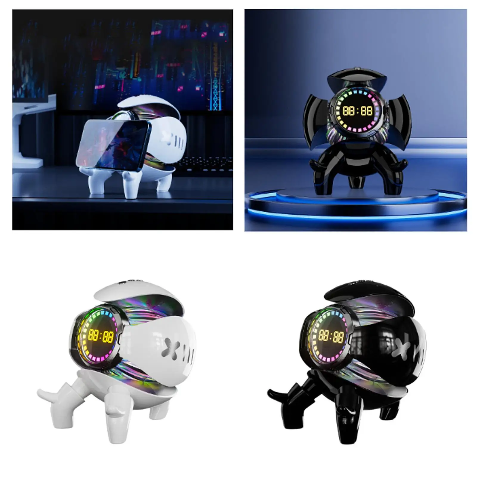 

Desktop Smart Speaker with Alarm Clock Rechargeable Multipurpose for Home Office Versatile Party Supplies Loudspeaker Ornament