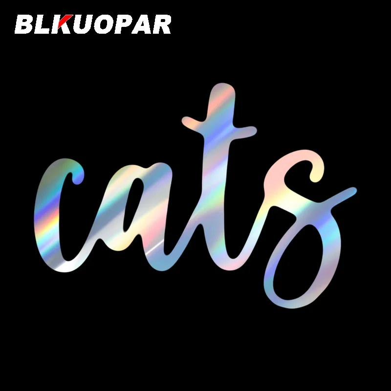 BLKUOPAR Cats Svg Car Stickers Laser Text Series Decal Anti-scratch Holographic Die-cutting Creative Car Trunk Decoration