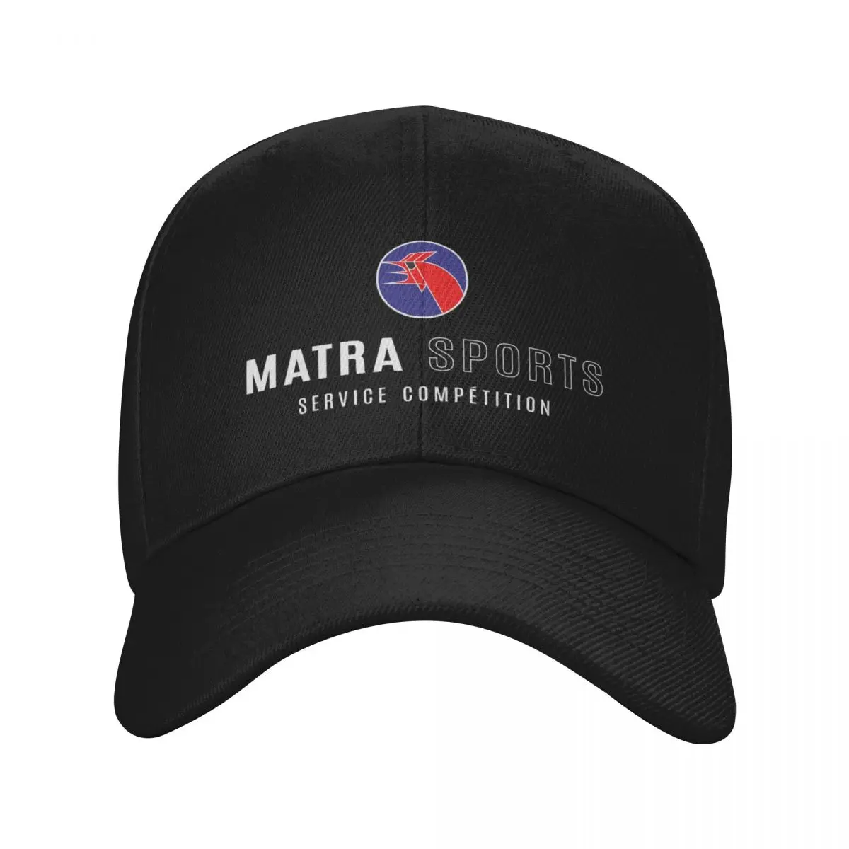 

Matra Sports Service Competition logo 1973 - colour print Baseball Cap black Fashion Beach Snap Back Hat Women's Hats Men's