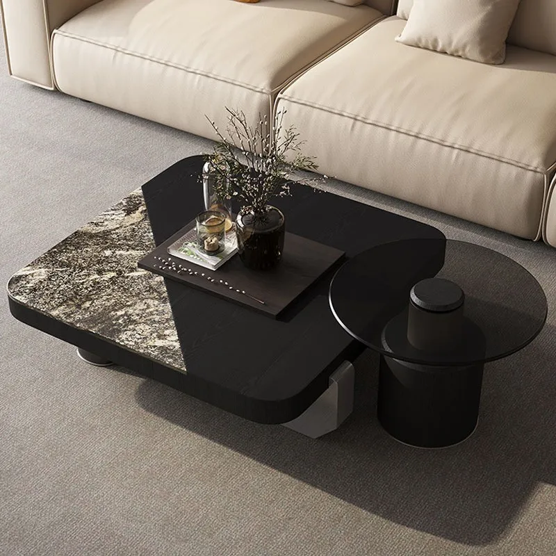 Italian natural microcrystalline stone coffee table designer creative modern high-end living room platinum diamond luxury stone