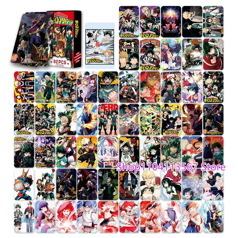 

60pcs Card and 32pcs Sticker My Hero Academia​ Boxed HD Photocard LOMO Cards Anime Peripheral Gifts for Boys Girls