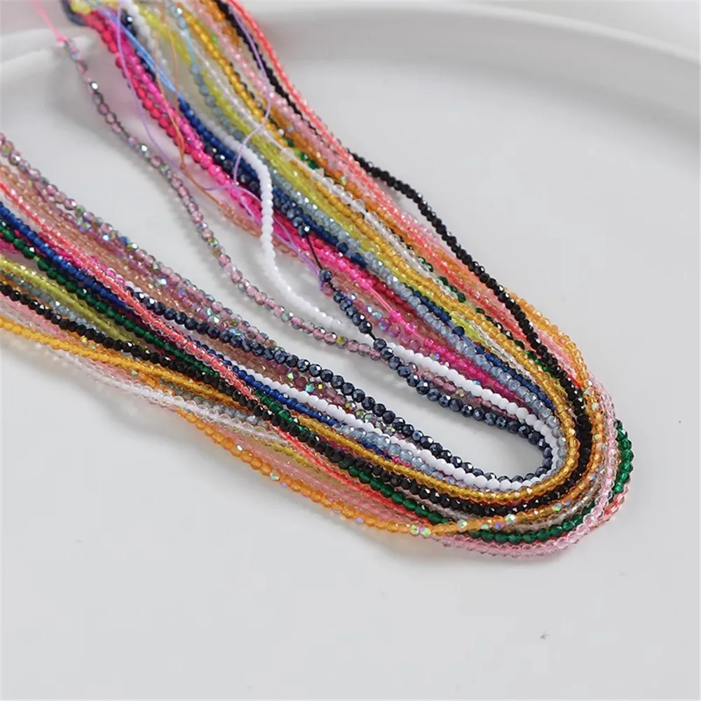 

2mm Cut Colored Crystal Beads, Beaded Loose Beads, Handcrafted DIY Making Bracelets, Necklaces, Jewelry Materials, Accessories