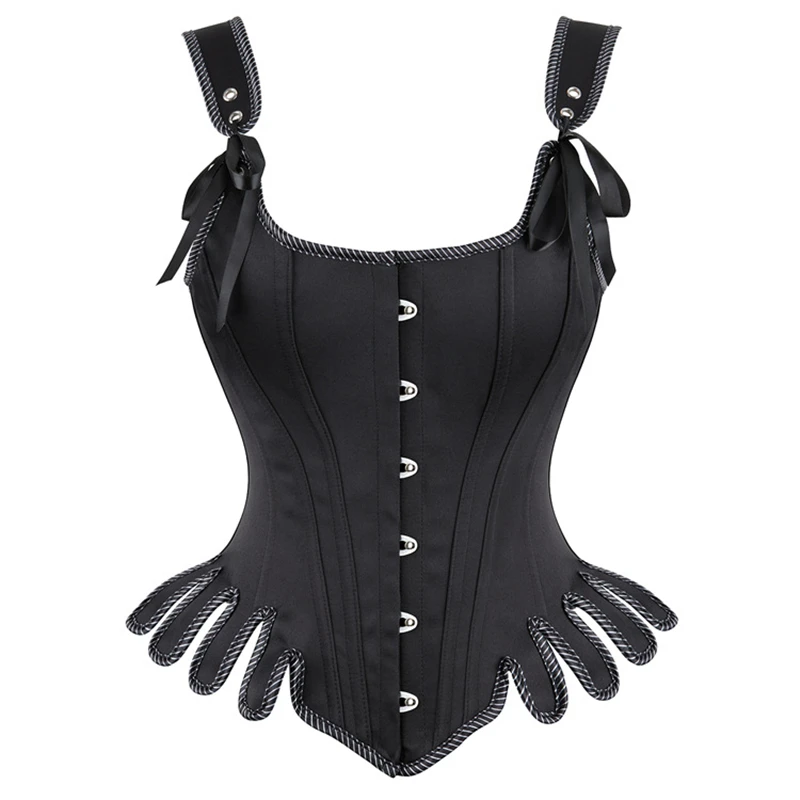 

Steampunk Gothic Steel Bone Overbust Corset Women Sexy Black Bustiers Top Tight Vest Body Shaper Slimming Clothes Lingerie