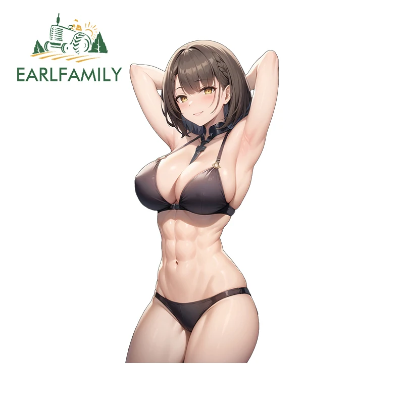 EARLFAMILY 13cm x 6.2cm AI Bikini Sexy Girl Decals Breasts Booty Hentai Boobs Waifu Accessories Car Stickers Interesting Decor