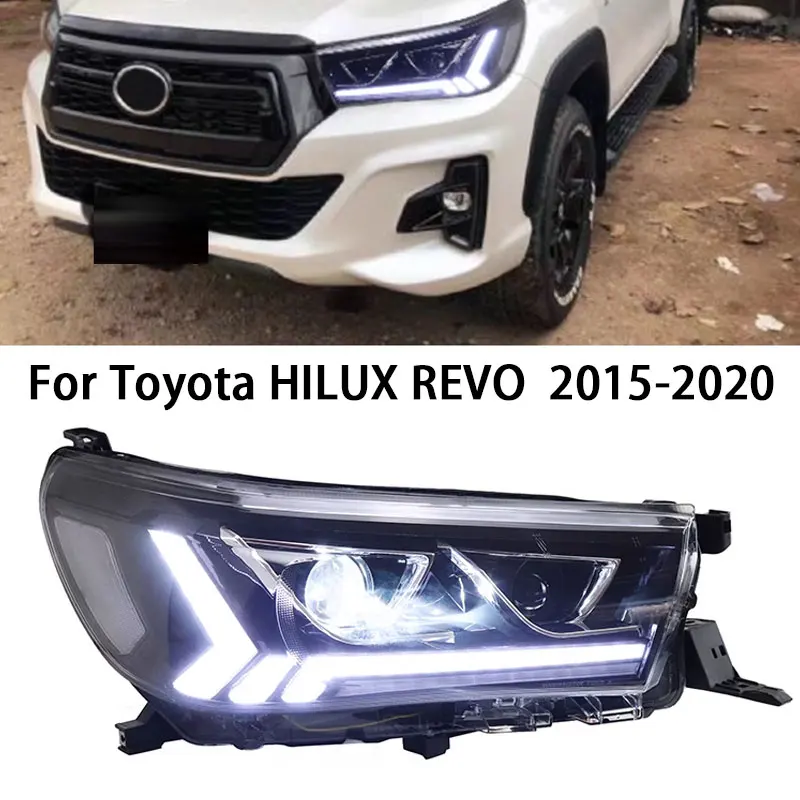 

1 Pair LED Headlight Assembly for Toyota Hilux 2015-2020 Head Lights Plug and Play with LED DRL Dynamic Turning Headlights