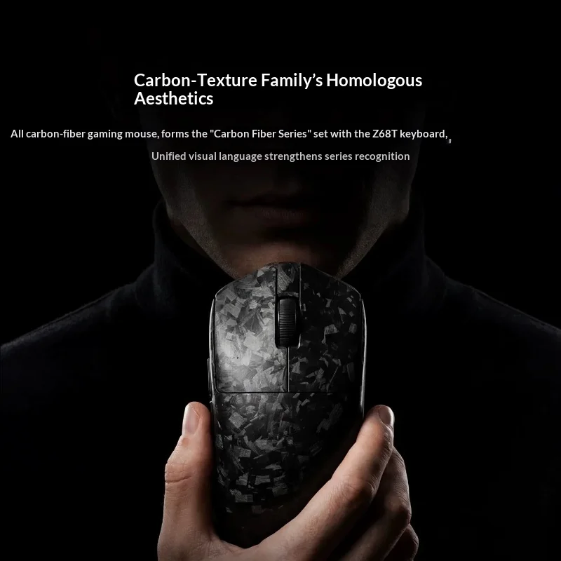 AUSDOM G07T Tri-Mode Wireless Gaming Mouse,Carbon Fiber Texture,Wired/2.4G/Bluetooth,Lightweight Esport Computer Gaming Mouse