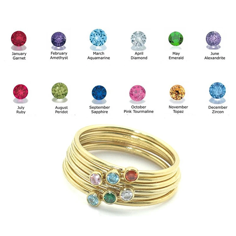 Anel de birthstone 14k ouro preenchido anel da junta boho jóias de ouro anillos mujer minimalista empilhamento anel boêmio para as mulheres