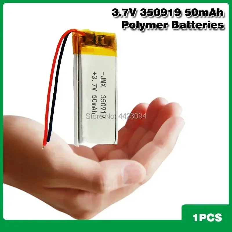 350919 3.7v 50mAh Lithium Polymer Li-Po li ion Rechargeable Battery For BT headset MP3 massage stick selfie Smart watch