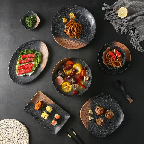 A5 Melaminimitationsporslinsservis Restaurang Japansk stil Skål Kopp Sked 12 best sales skål melamin - №4