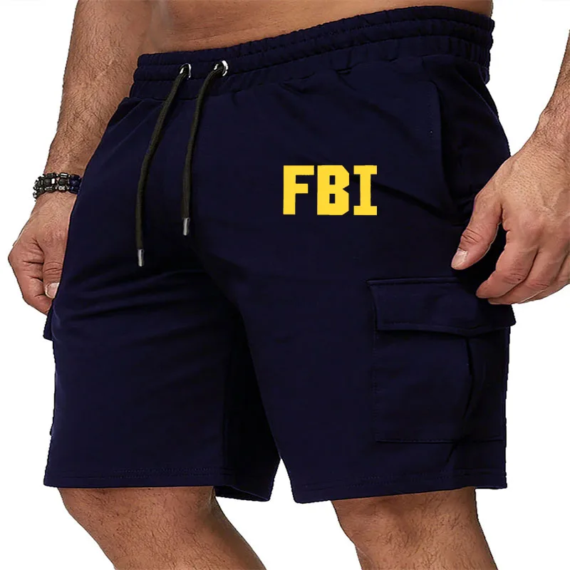 FBI Summer Men's shorts High-quality cotton loose-fitting Men Cargo Shorts Lightweight Multi-Pocket Shorts Men's Outdoor shorts