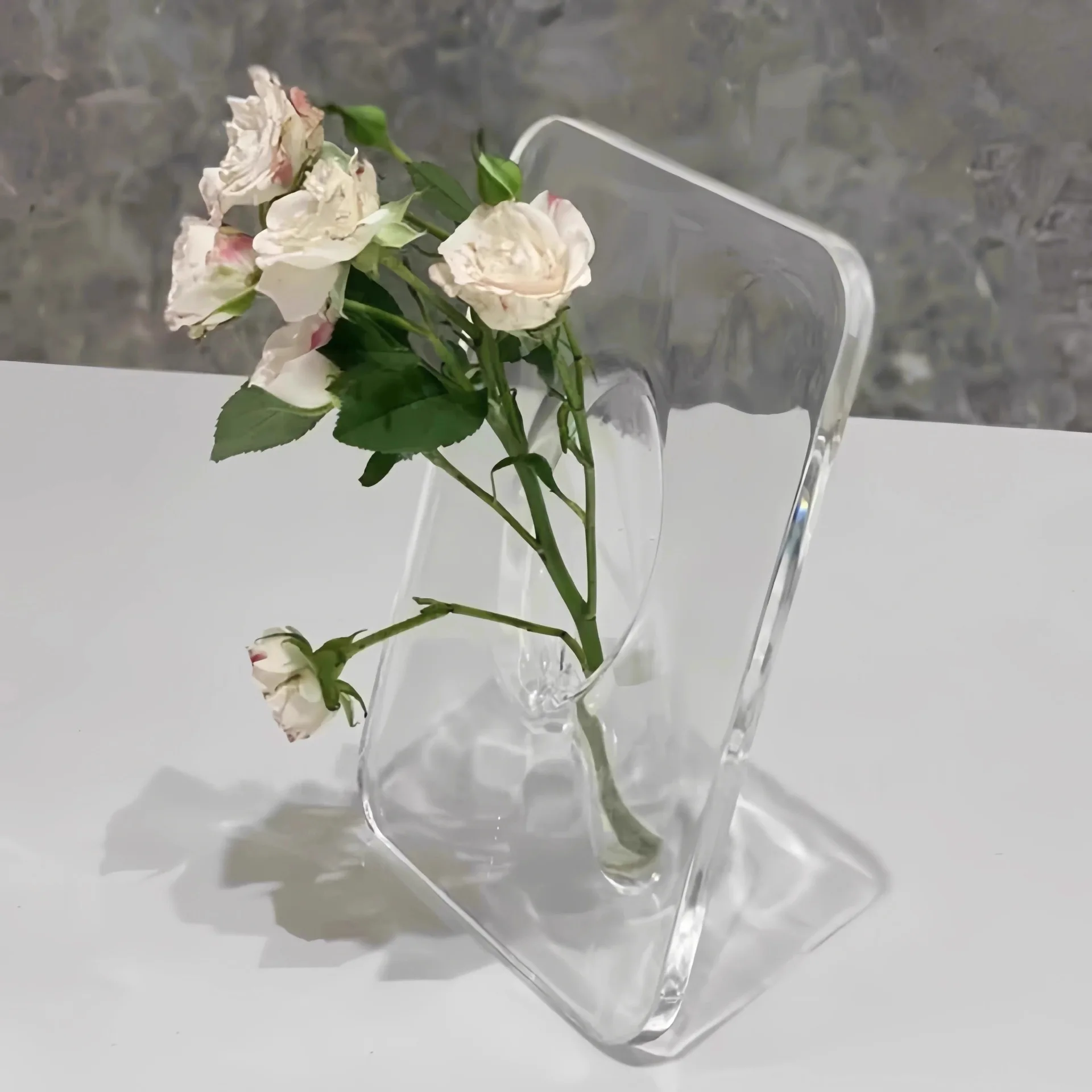 Minimalist style picture frame glass vase, light luxury, high-end office desk decor accent - view 4